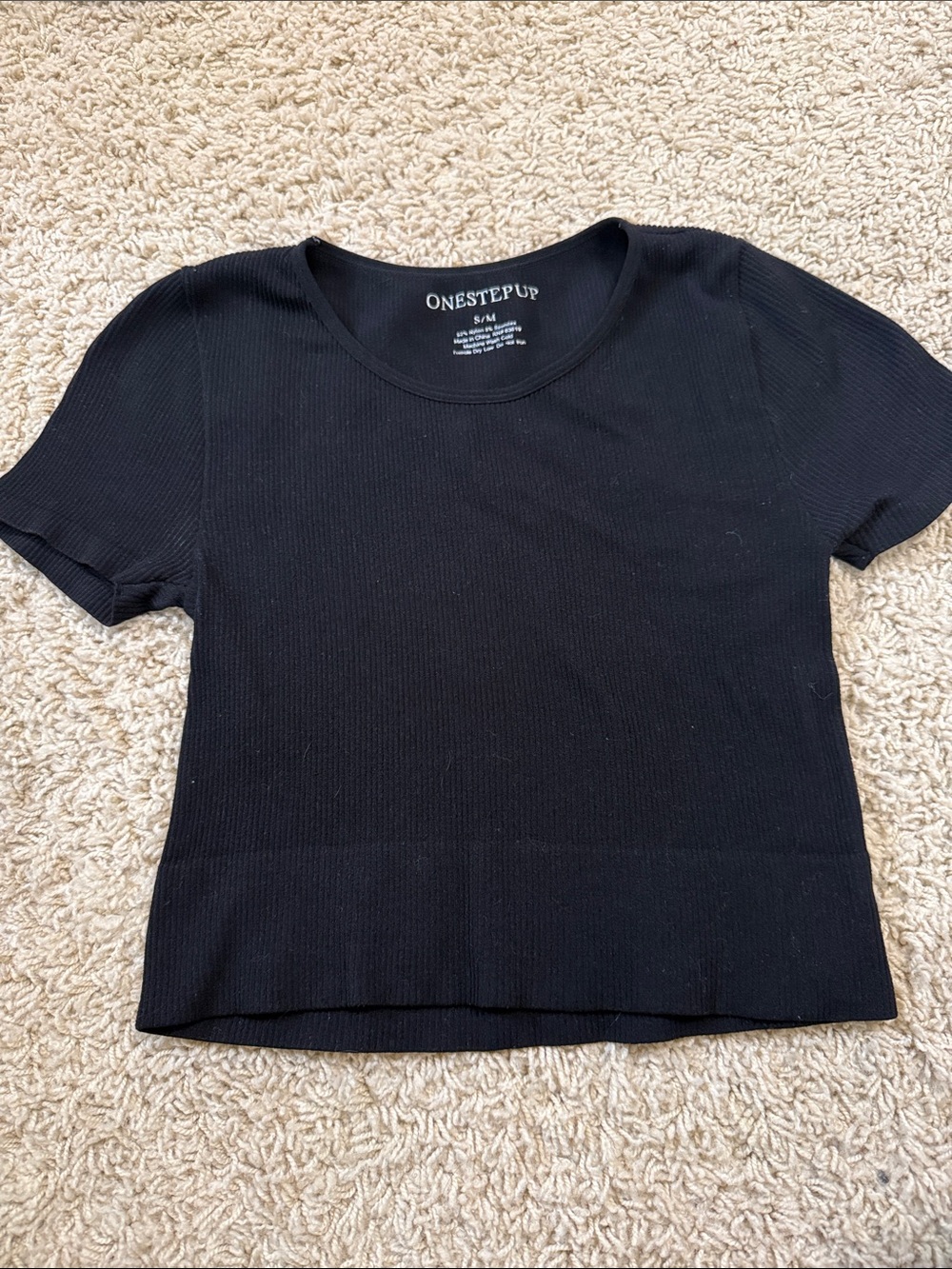 Ribbed Short Sleeve Crop Top